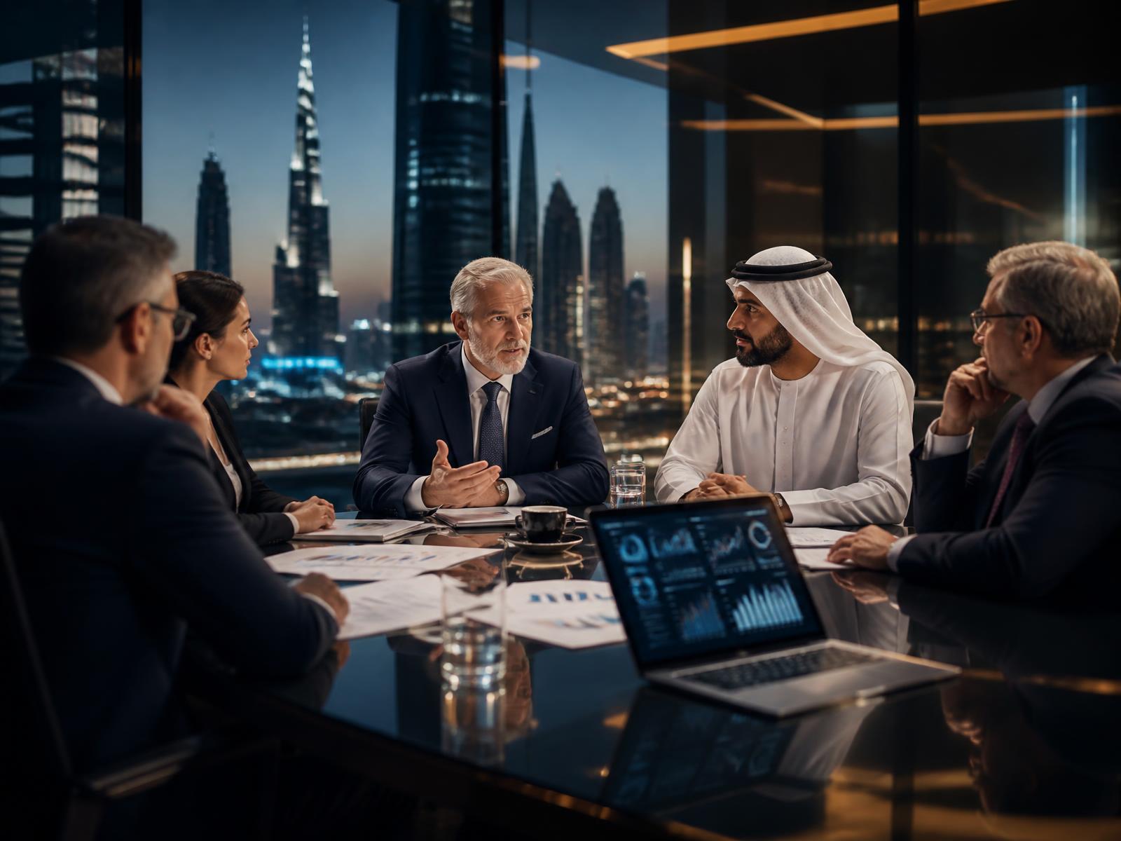 ProQiQ Advisory consultants in a strategy session with a UAE business client